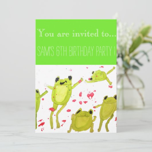 Schattigee kikkers Jongens verjaardagsfeestje Kaart (Staand voorkant)