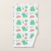 Schattigee kikkers, libellen en lotus bad handdoek (Handdoek)
