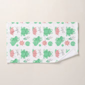 Schattigee kikkers, libellen en lotus bad handdoek (Handdoek)