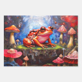 Schattigee kikkers zitten op een vijver op een zon inpakpapier vel (Voorkant 2)