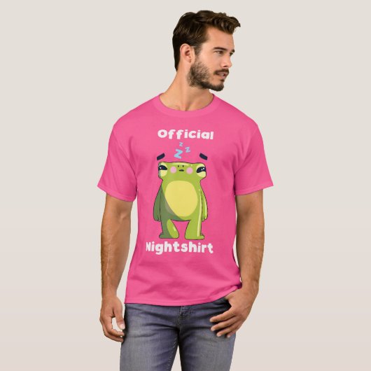 Schattigee kikkerslaap nachtkleding nachtrust t-shirt (Voorkant volledig)