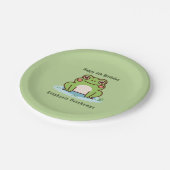 Schattigee kikkerverjaardag papieren bordje (Gekanteld)