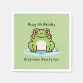 Schattigee kikkerverjaardag servet (Voorkant)