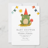 Schattigee Kikkerwijze Groen Schattige Baby shower Kaart (Voorkant)