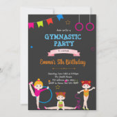 Schattigee kind gymnastische uitnodiging (Voorkant)