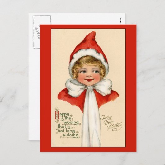 Schattigee kind Victoriaans Valentijn Kaart (Voorkant / Achterkant)