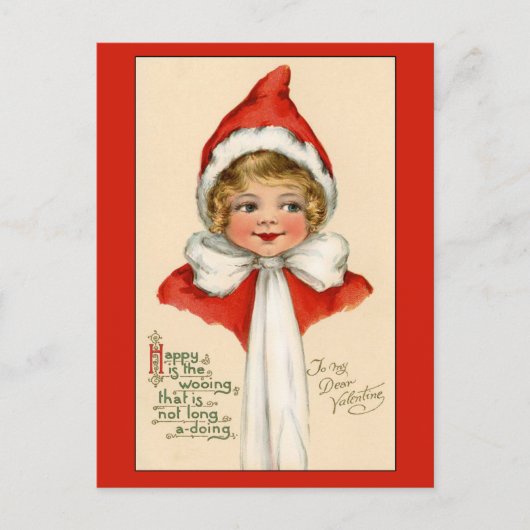 Schattigee kind Victoriaans Valentijn Kaart (Voorkant)