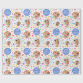 Schattigee Kinder 4e Verjaardag Regenboog Foto Har Cadeaupapier (Vlak)