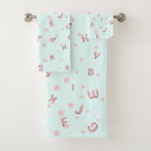 Schattigee kinder ABC Alfabet bloem Kinderen schoo Bad Handdoek