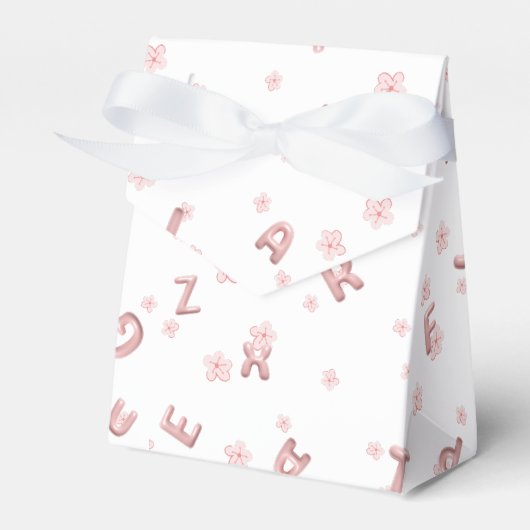 Schattigee kinder ABC Alfabet bloem Kinderen schoo Bedankdoosjes (Voorkant Zijde)