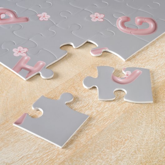 Schattigee kinder ABC Alfabet bloem Kinderen schoo Legpuzzel (Zijkant)