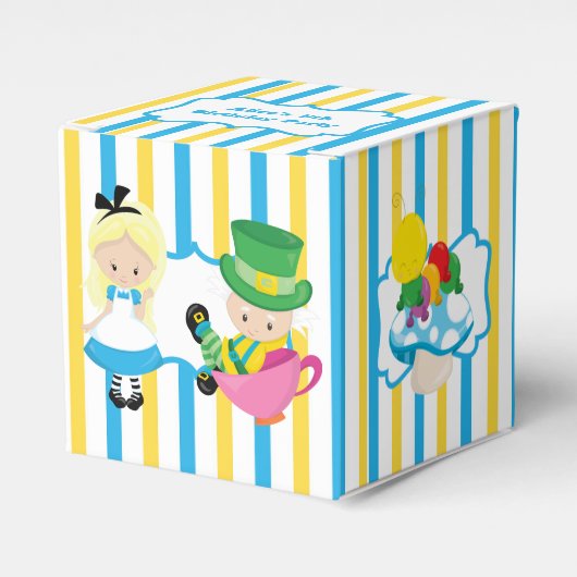 Schattigee Kinder Alice in Wonderland verjaardagsf Bedankdoosjes (Voorkant Zijde)