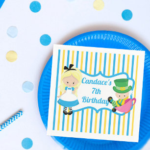 Schattigee Kinder Alice in Wonderland verjaardagsf Servet