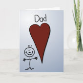 Schattigee Kinder Art Stick Figuur Vaderdag Kaart (Voorkant)