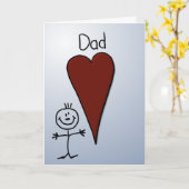 Schattigee Kinder Art Stick Figuur Vaderdag Kaart (Gele Bloem)