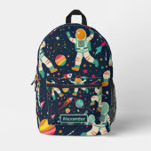 Schattigee Kinder astronaut Custom Bedrukte Rugzak (Voorkant)