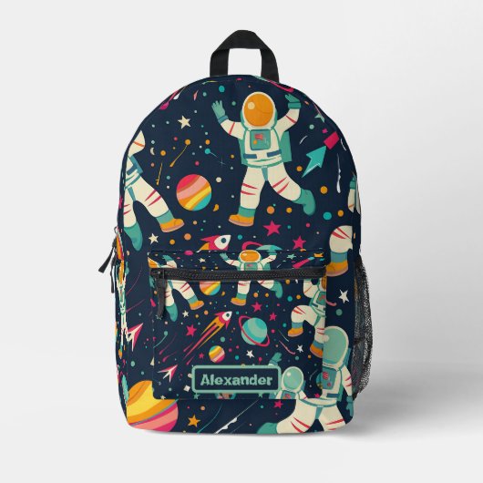 Schattigee Kinder astronaut Custom Bedrukte Rugzak (Voorkant)