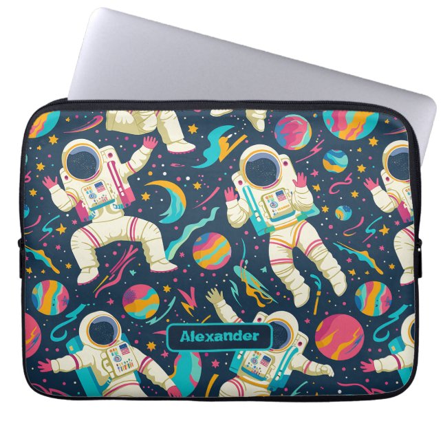 Schattigee Kinder astronaut Custom Laptop Sleeve (Voorkant)
