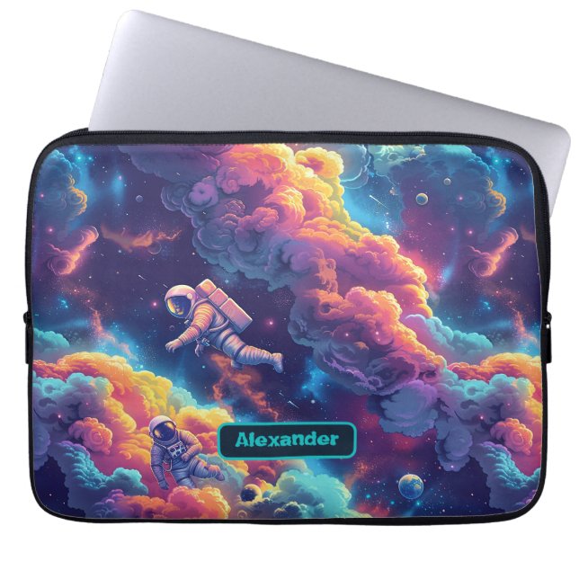 Schattigee Kinder astronaut Custom Laptop Sleeve (Voorkant)