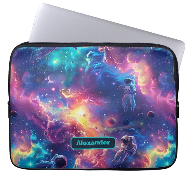 Schattigee Kinder astronaut Custom Laptop Sleeve (Voorkant)