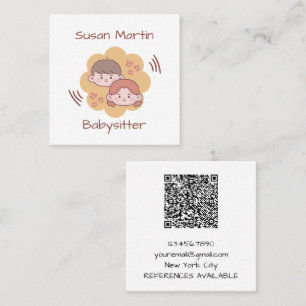 SCHATTIGEE KINDER Babysitter QR Code Baby Vierkante Visitekaartje