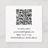 SCHATTIGEE KINDER Babysitter QR Code Baby Vierkante Visitekaartje (Achterkant)