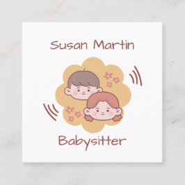 SCHATTIGEE KINDER Babysitter QR Code Baby Vierkante Visitekaartje