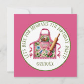 Schattigee kinder bakken Verjaardagsfeest Kaart (Voorkant)