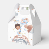 Schattigee kinder ballon Afro-Amerikaanse jongens  Bedankdoosjes (Voorkant Zijde)