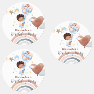 Schattigee kinder ballon Afro-Amerikaanse jongens  Labels