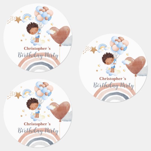 Schattigee kinder ballon Afro-Amerikaanse jongens  Labels (Groep)
