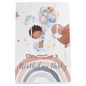 Schattigee kinder ballon Afro-Amerikaanse jongens  Medium Cadeauzakje (Achterkant)