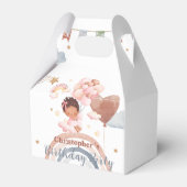 Schattigee kinder ballon Afro-Amerikaanse meisjes  Bedankdoosjes (Achterkant)