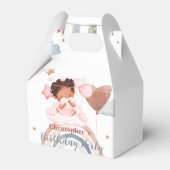 Schattigee kinder ballon Afro-Amerikaanse meisjes  Bedankdoosjes (Achterkant)