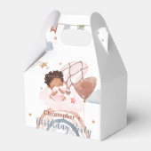 Schattigee kinder ballon Afro-Amerikaanse meisjes  Bedankdoosjes (Achterkant)