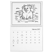 Schattigee Kinder Barnyard Kleurenkalender Kalender (Feb 2027)