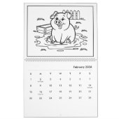 Schattigee Kinder Barnyard Kleurenkalender Kalender (Feb 2026)