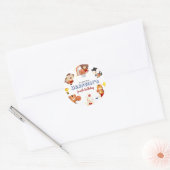 Schattigee Kinder basketbal Ronde Sticker (Envelop)