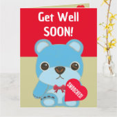 Schattigee Kinder Blauwe Teddybeer Met Hart Word G Kaart (Gele Bloem)