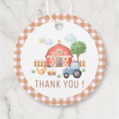 Schattigee Kinder boerderijdieren Verjaardag Dank  Bedankjes Labels (Voorkant)