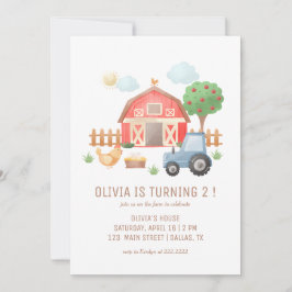 Schattigee Kinder boerderijdieren Verjaardagsfeest Kaart