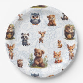 Schattigee Kinder bosdieren Patroon Papieren Bordje (Voorkant)