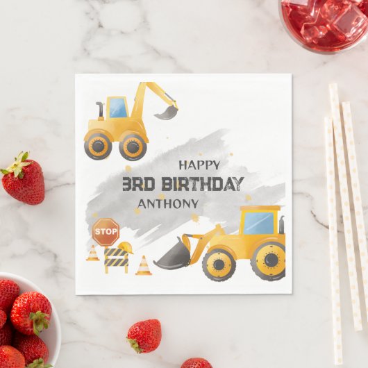 Schattigee Kinder bouwverjaardag Servet (Insitu)