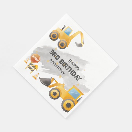 Schattigee Kinder bouwverjaardag Servet (Hoek)