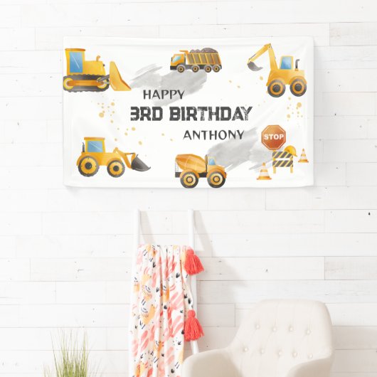 Schattigee Kinder bouwverjaardag Spandoek (Insitu)