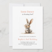 Schattigee Kinder Bunny Verjaardagsfeestje Kaart (Voorkant)