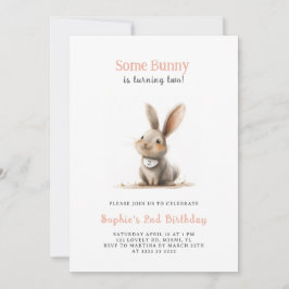 Schattigee Kinder Bunny Verjaardagsfeestje Kaart