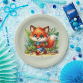 Schattigee kinder Camping & Wandelvos party Papieren Bordje (Feest)