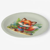 Schattigee kinder Camping & Wandelvos party Papieren Bordje (Gekanteld)