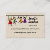 Schattigee Kinder Cartoon die leswoord vasthoudt Visitekaartje (Voorkant)